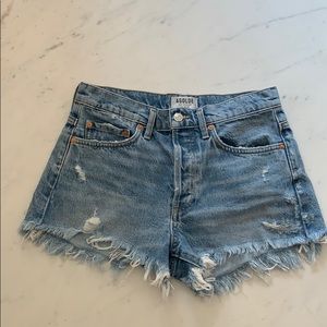 Agolde Parker distressed denim cutoff shorts